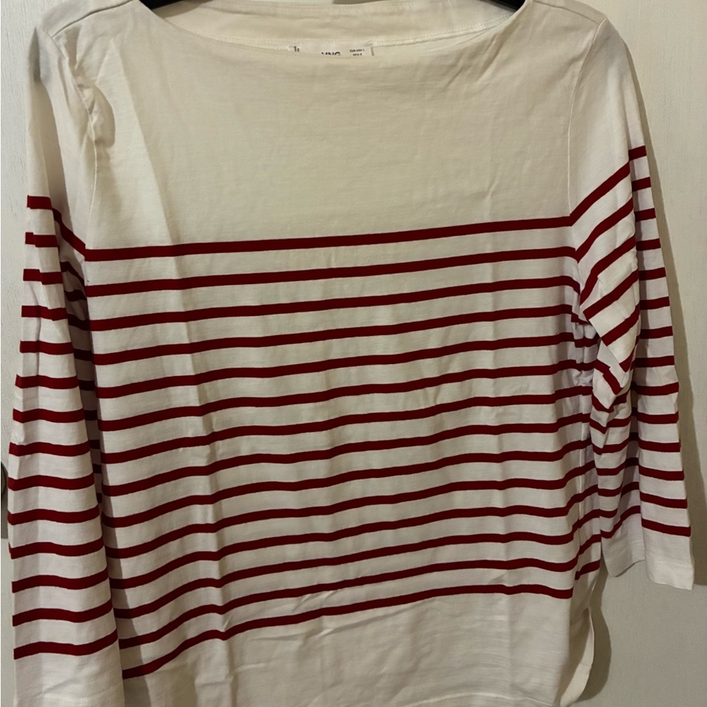 Striped Red and White Women's Top